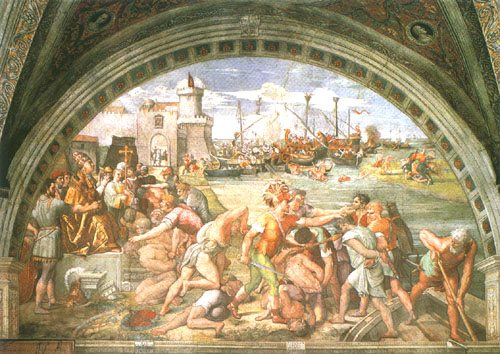 Die Schlacht von Ostia von Raffael - Raffaello Santi