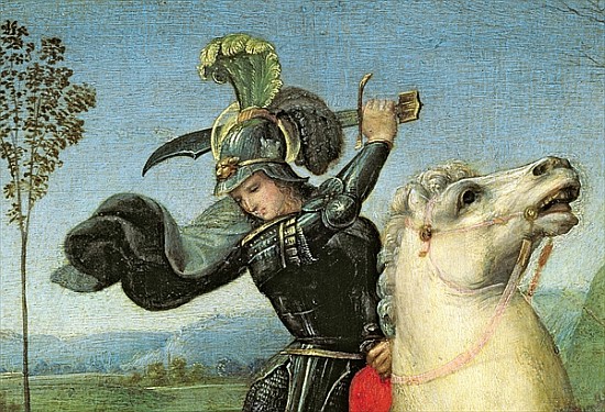 St. George Struggling with the Dragon, c.1503-05 (detail of 15971) von Raffael - Raffaello Santi