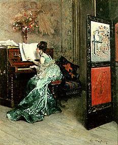 Dame beim Klavierspiel von Raimundo de Madrazo