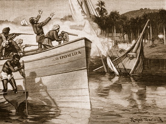 Maguires attack on the slave dhows von Ralph Peacock