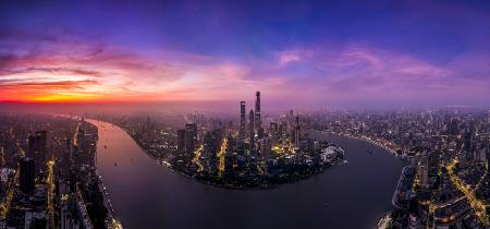 Das Morgenlicht in Lujiazui Shanghai