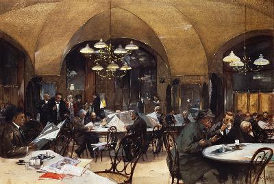 Im Café Griensteidl in Wien 1896