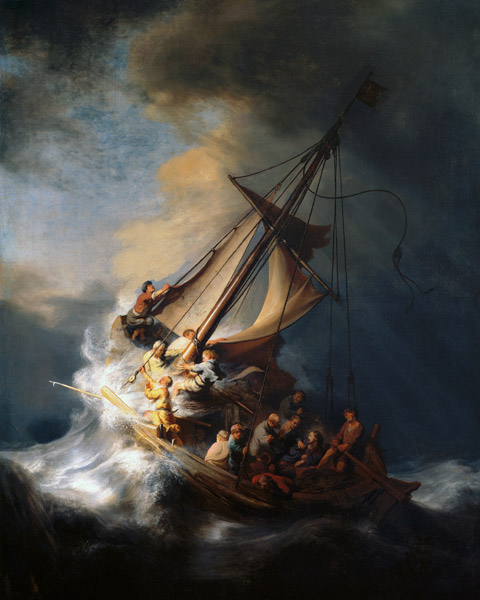 Christus im Sturm auf dem See Genezareth von Rembrandt van Rijn