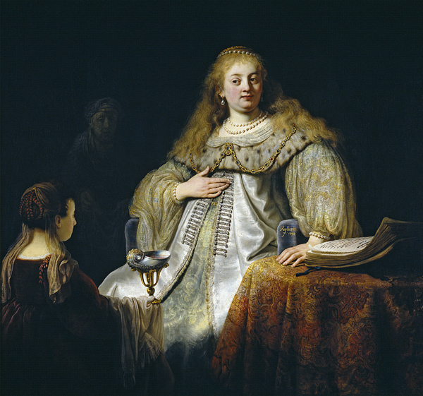 Judith am Bankett des Holofernes von Rembrandt van Rijn