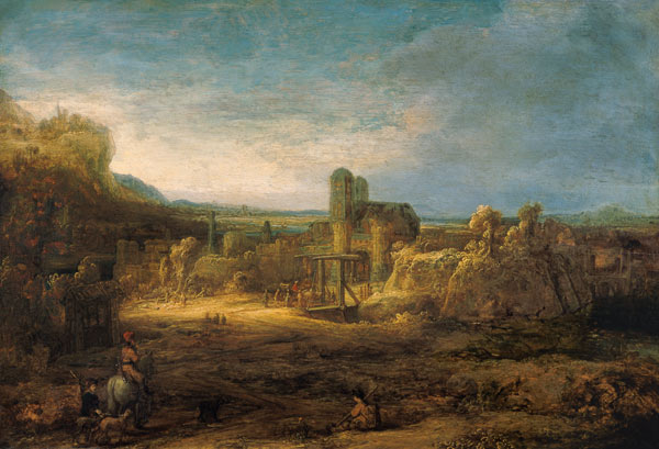 Rembrandt / Landscape with Drawbridge von Rembrandt van Rijn