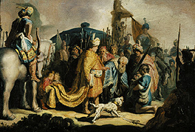 David übergibt Goliaths Haupt dem König Saul von Rembrandt van Rijn
