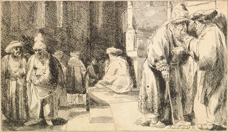 Juden in der Synagoge von Rembrandt van Rijn