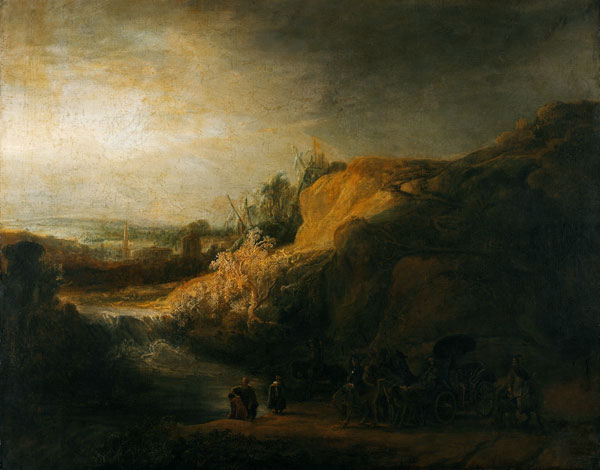 Landschaft mit der Taufe des Kämmerers von Rembrandt van Rijn