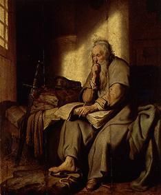 Paulus im Gefängnis. von Rembrandt van Rijn