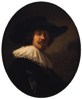 Porträt eines Mannes in einem breitkrempigen Hut 1635