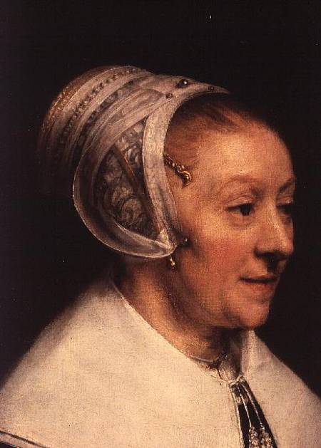 Portrait of Catherine Hoogsaet (detail of Head) von Rembrandt van Rijn