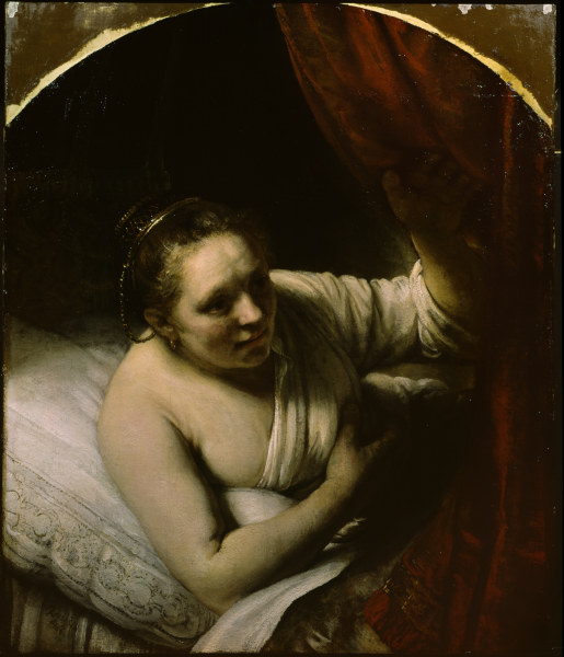 Rembrandt, Junge Frau im Bett von Rembrandt van Rijn