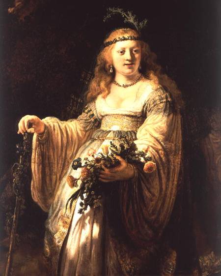 Saskia van Uylenburgh in Arcadian Costume von Rembrandt van Rijn