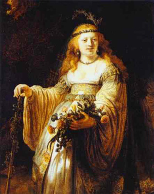 Saskia van Uylenburgh in arkadischem Kostüm von Rembrandt van Rijn