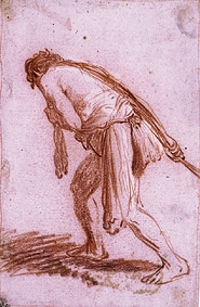 Studie eines Mannes, der ein Seil zieht. von Rembrandt van Rijn