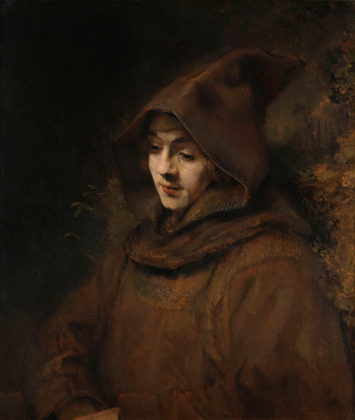 Porträt von Titus in Mönchskleidern von Rembrandt van Rijn