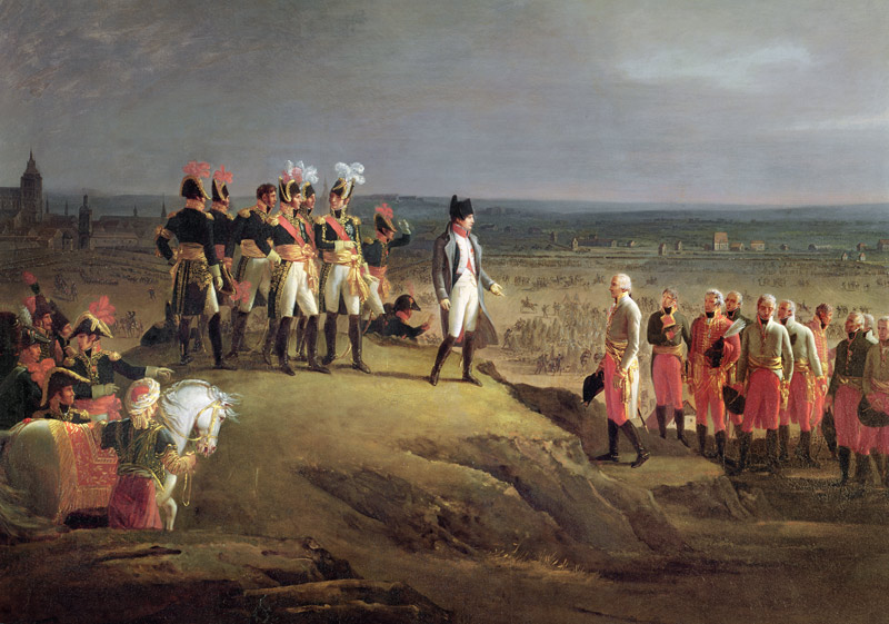 Napoleon I (1769-1821) Receiving General Mack (1752-1828) at the Surrender of Ulm, 20th October 1805 von Rene Theodore Berthon
