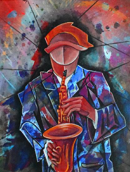 Saxophon-Jazz-Mann