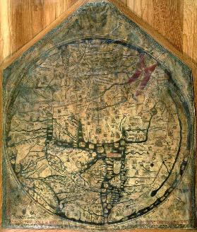 Mappa Mundi, c.1290 (vellum) 19th