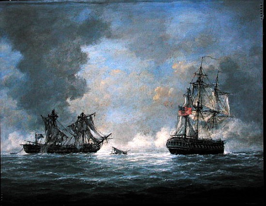The action between U.S Frigate ''United States'' and the British frigate ''Macedonian'' off the Cana von Richard  Willis