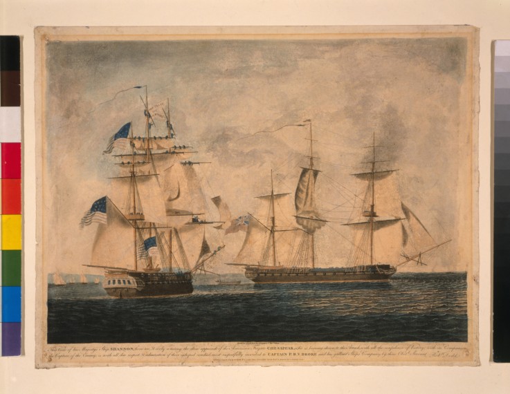 HMS Shannon erbeutet USS Chesapeake am 1. Juni 1813 von Robert Dodd