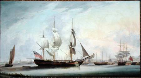 Shipping in the Thames at Deptford von Robert Dodd