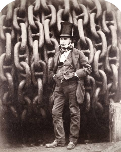 Isambard Kingdom Brunel, standing in front of the launching chains of the ''Great Eastern'', 1857 (b von Robert Howlett