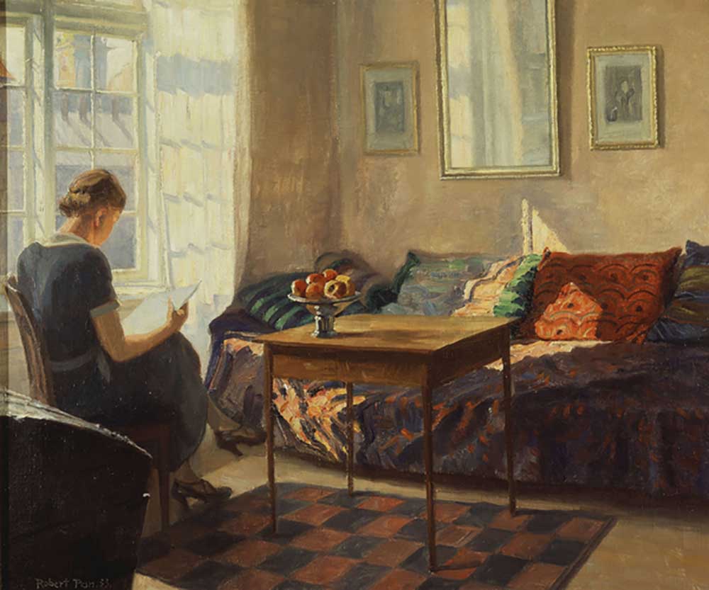 Eine Frau liest am Fenster von Robert Panitzsch