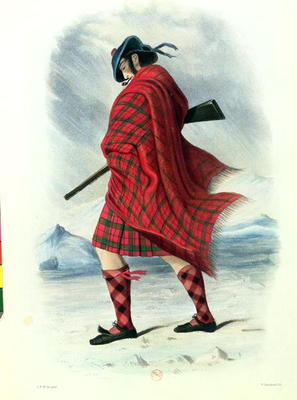 Scotsman in Highland Dress, engraved by W. Kinnebrock (colour litho) von Robert Ronald McIan