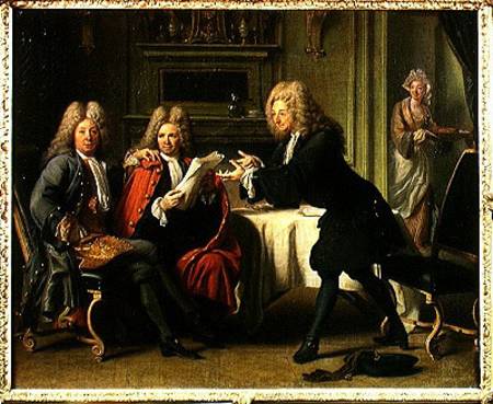 Bodin, the King's Doctor, in the Company of Dufresny and Crebillon at the House in Auteuil von Robert Tournieres