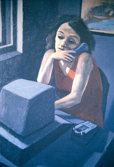 Phone Call (oil on canvas)  von Robert Burkall  Marsh