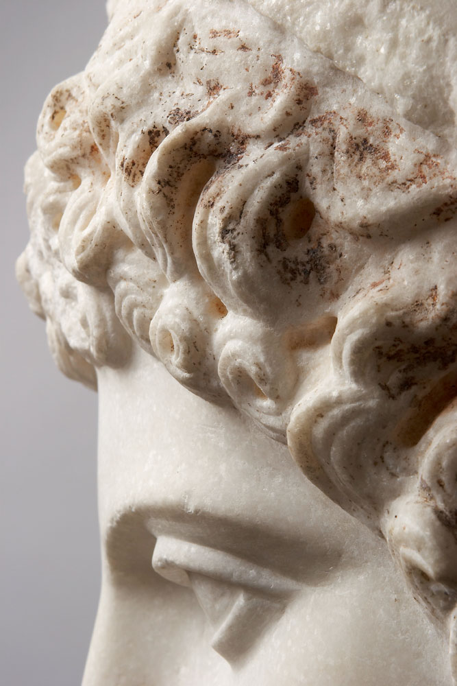 Kopf des Götterboten Hermes "Hermes-Ludovisi", Detail (Römische Wiederholung nach einer griechischen von Römisch