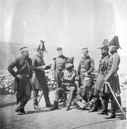 Lieutenant General Sir George Brown G.C.B and officers of his staff, c.1855 von Roger Fenton