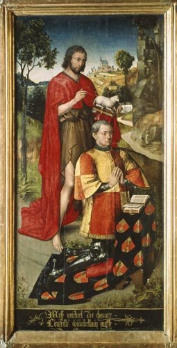 Left panel, from the main altar polyptych, depicting Michel de Changy von Rogier van der Weyden