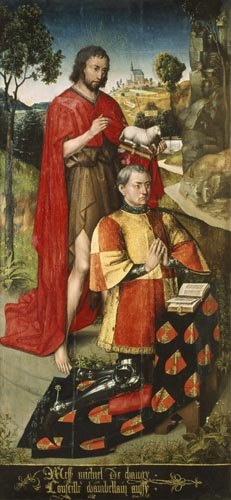 Left panel, from the main altar polyptych, depicting Michel de Changy von Rogier van der Weyden