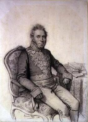 Portrait of an Officer of the Legion d'Honneur, 1842 (pencil on paper) 16th