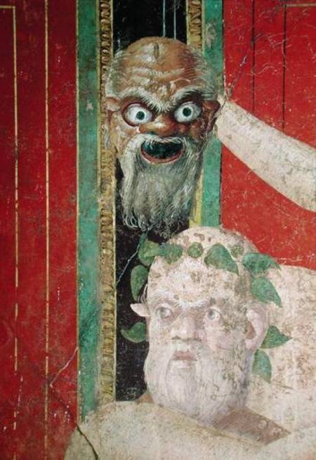 The Head of the Elderly Silenus, Above which is a Silenus Mask, East Wall, Oecus 5 von Roman