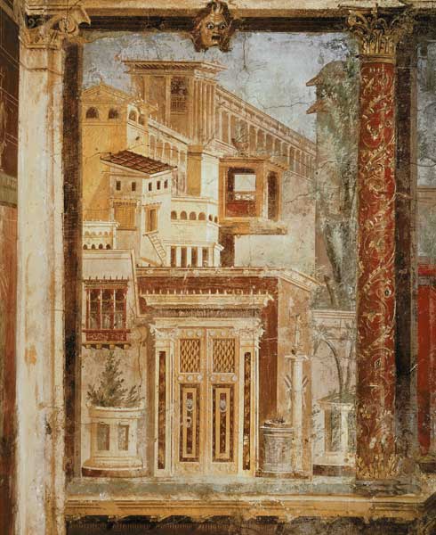 Panel from Cubiculum from the bedroom of the villa of P Fannius at Boscoreale, Pompeii von Roman