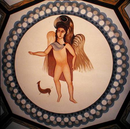 Roundel from a ceiling mural depicting the abduction of Ganymede von Roman