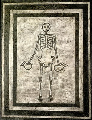 Skeleton of a cupbearer (mosaic) von Roman