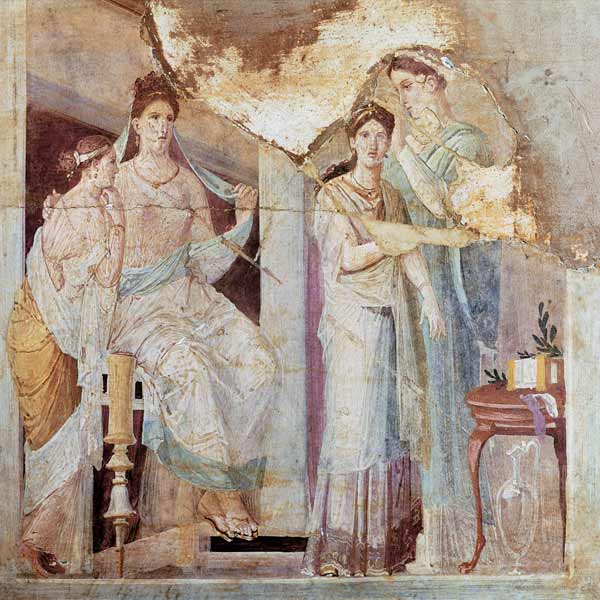 Slave Combing a Girl's Hair, Herculaneum, Third Style von Roman