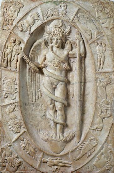 Mithraic relief representing a youthful divinity, perhaps Aion