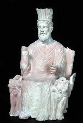 Baal Hammon seated on his throne, from the sanctuary at Bir Bou Regba