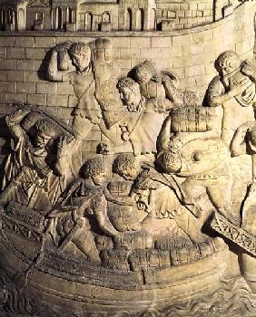 Loading a ship, detail from a cast of Trajan's column