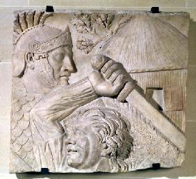 Relief depicting a Barbarian fighting a Roman legionary (stone) 18th
