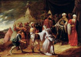 Samuel Killing Agag, King of the Amalekites (oil on panel) 17th