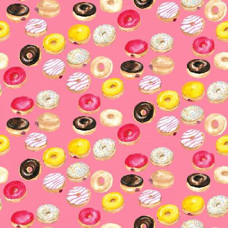 Aquarell-Donuts-Muster in Pink