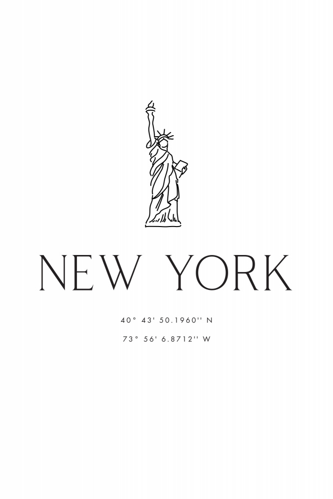 Koordinaten der Stadt New York von Rosana Laiz Blursbyai