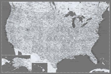 Sehr detaillierte Karte der Vereinigten Staaten,Paolo