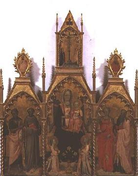 Madonna and Child enthroned with Saints (tempera on panel) 1909